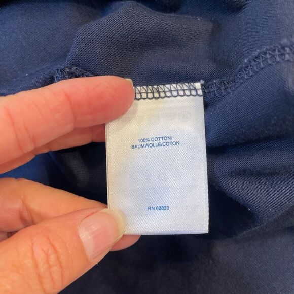 Lands end navy soft ladies long sleeve pullover shirt top sz LP - Picture 5 of 6